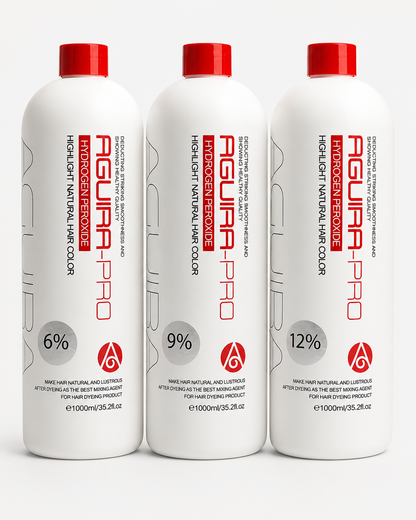 AGUIRA PRO Hydrogen Peroxide Developer 3% 6%, 9% & 12% – Professional Cream Developer 1000ml