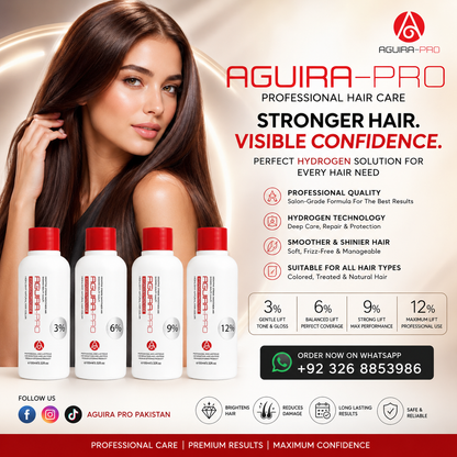 AGUIRA PRO Hydrogen Peroxide Developer 6%, 9% & 12% – Professional Cream Developer 1000ml