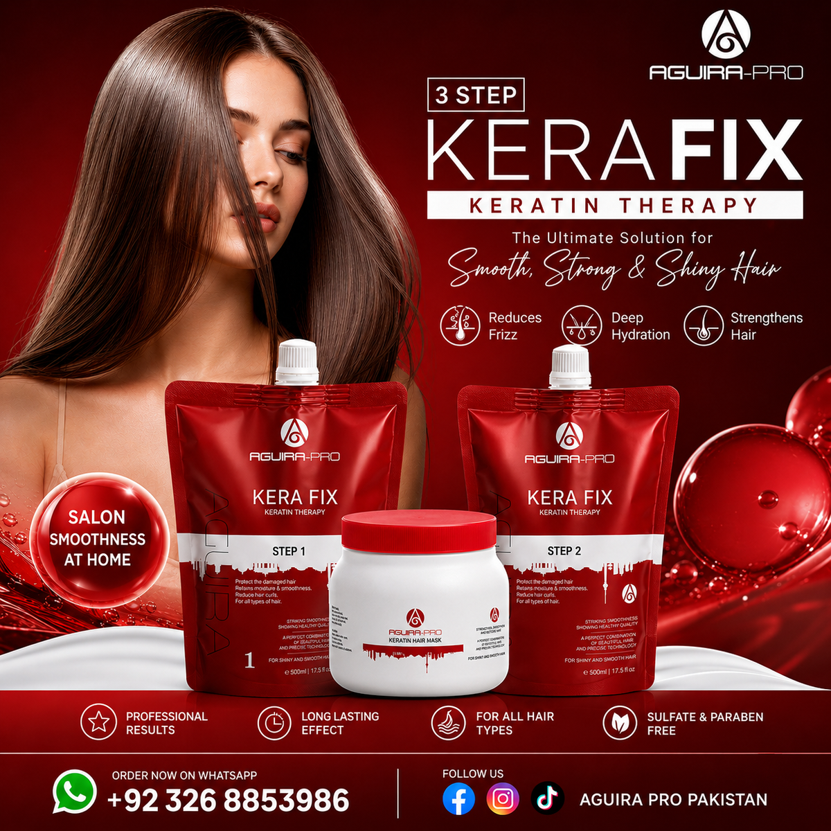 Kera Fix Keratin Therapy Step 1 – Professional Hair Smoothing Treatment 500ml