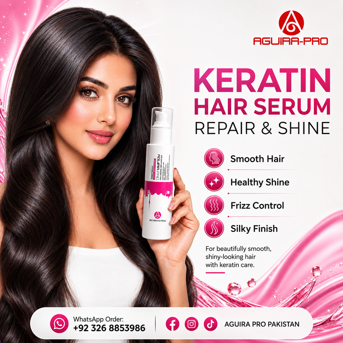 Keratin Hair Serum – Repair, Smoothness & Shine Formula 90ml