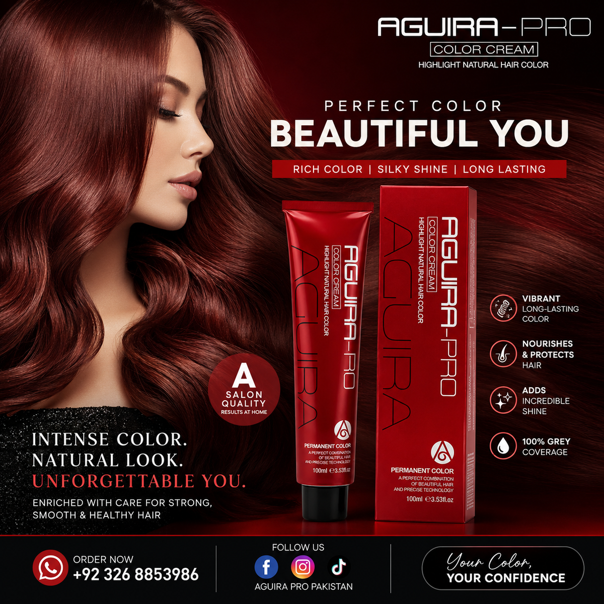 Permanent Hair Color Cream – Professional Highlight Natural Hair Color 100ml